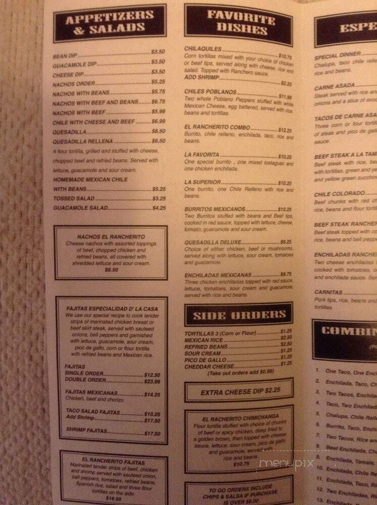 El Rancherito - Effingham, IL menu_pic