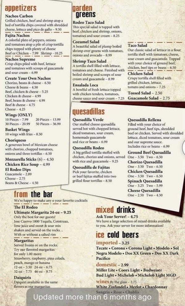 El Rodeo Mexican Restaurant - Decatur, IL menu_pic