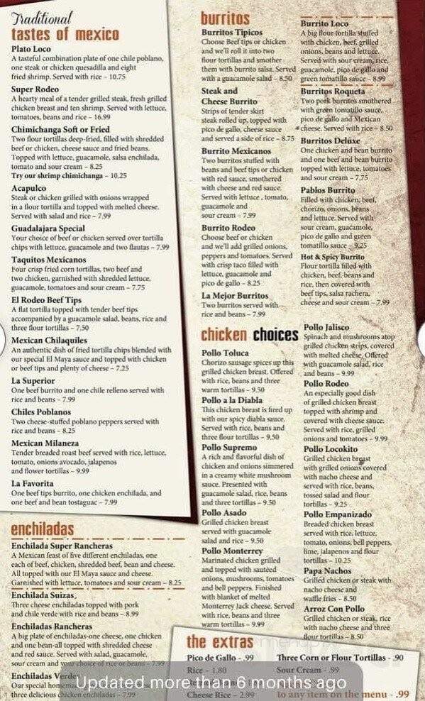 El Rodeo Mexican Restaurant - Decatur, IL menu_pic