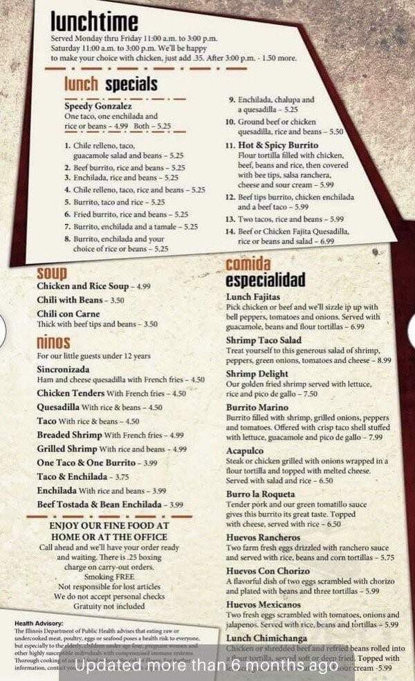 El Rodeo Mexican Restaurant - Decatur, IL menu_pic