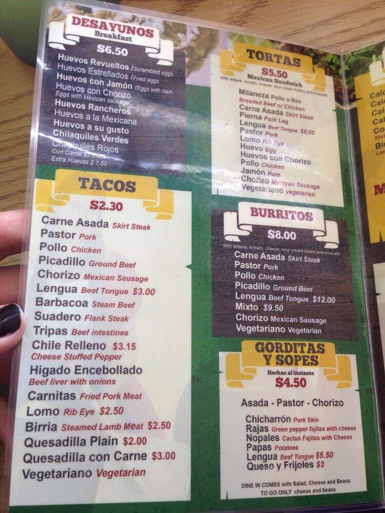 El Taconazo Restaurant - Chicago, IL menu_pic