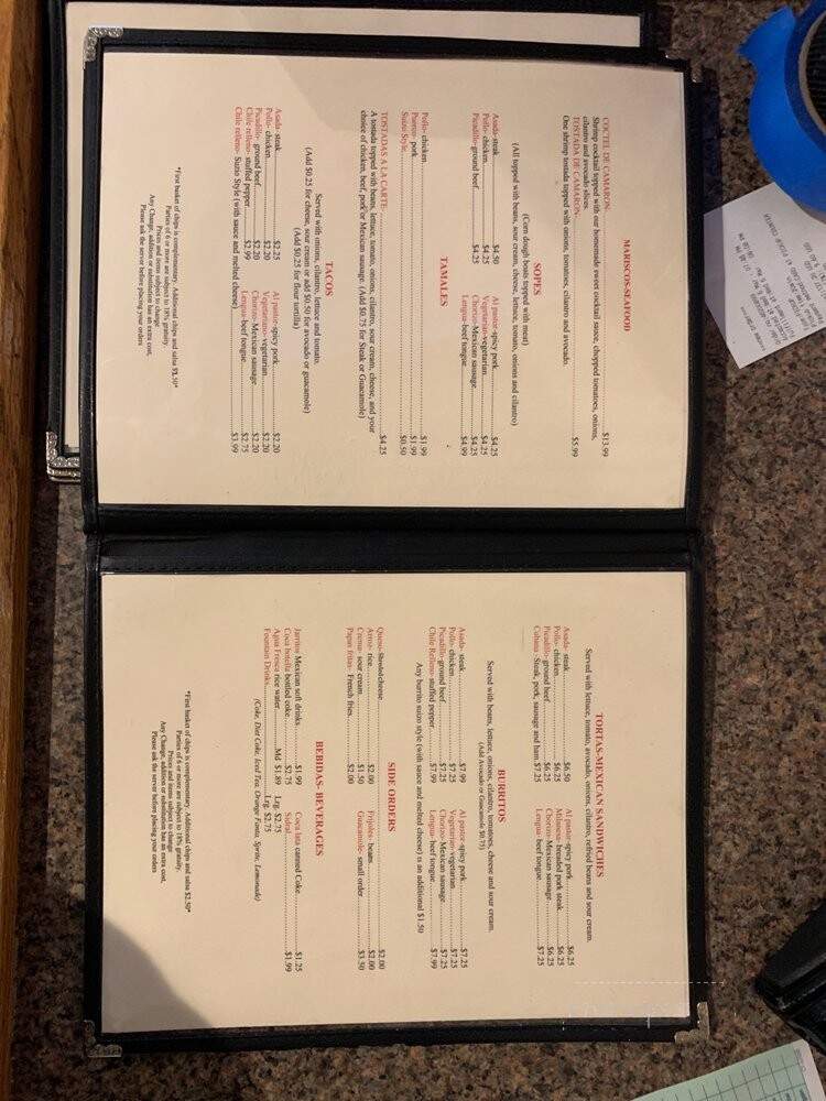 El Zarape Restaurant - Fox River Grove, IL menu_pic