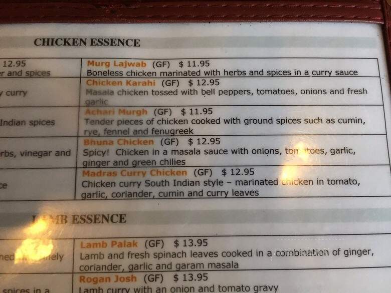 Essence Of India - Chicago, IL menu_pic