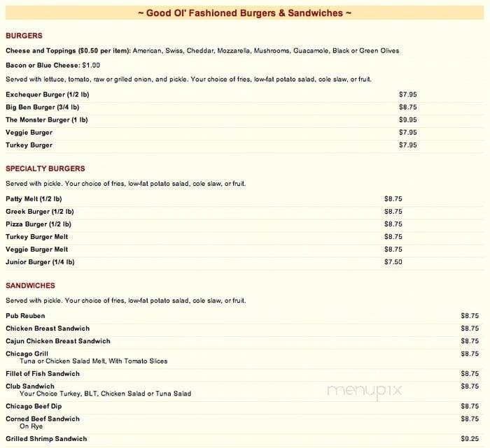 Exchequer Restaurant - Chicago, IL menu_pic