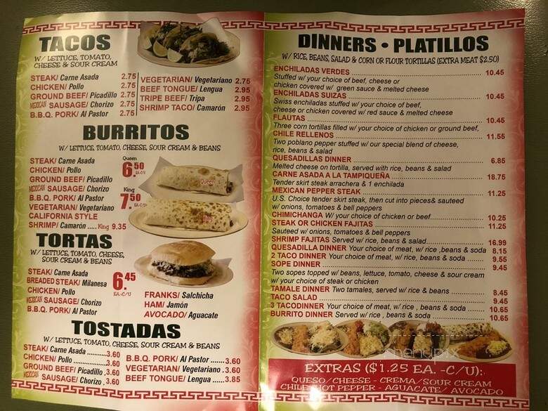 Famous Taco Burrito King - Chicago, IL menu_pic