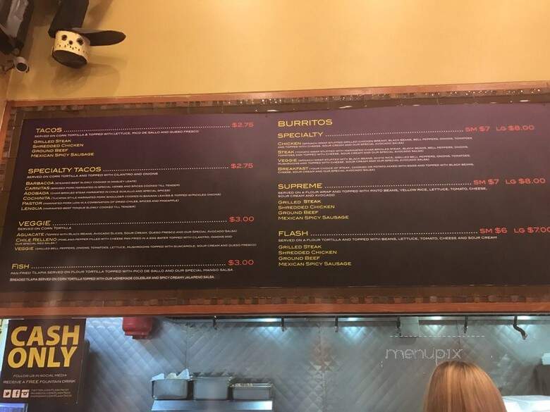 Flash Taco - Chicago, IL menu_pic