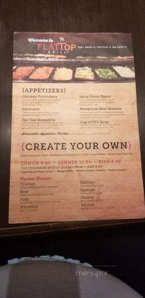 Flat Top Grill - Evanston, IL menu_pic