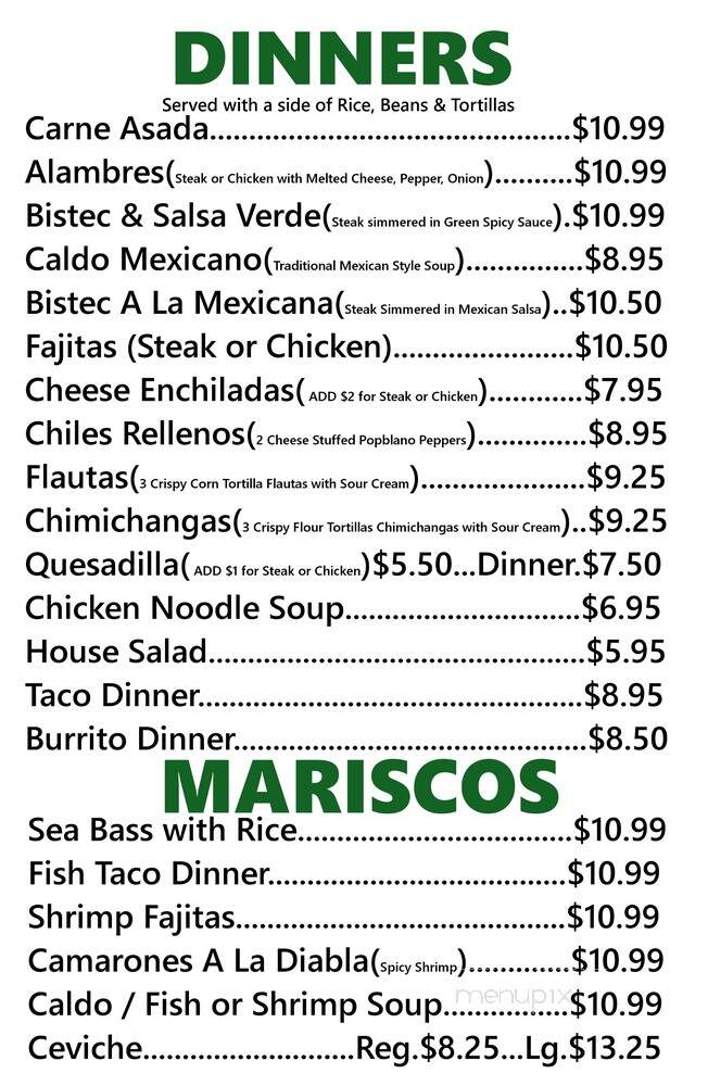 Fransisco's Taqueria - Hillside, IL menu_pic