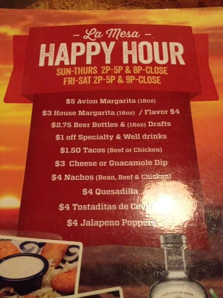 La Mesa Mexican Restaurant - Council Bluffs, IA menu_pic