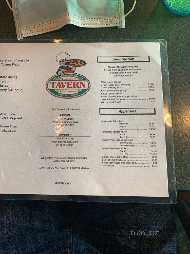Tavern - West Des Moines, IA menu_pic