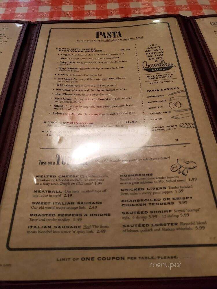 Spaghetti Works - Des Moines, IA menu_pic