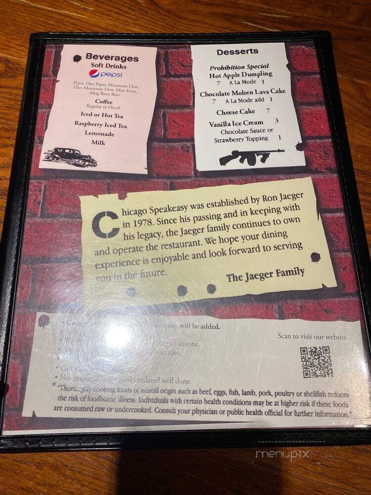Chicago Speakeasy - Des Moines, IA menu_pic