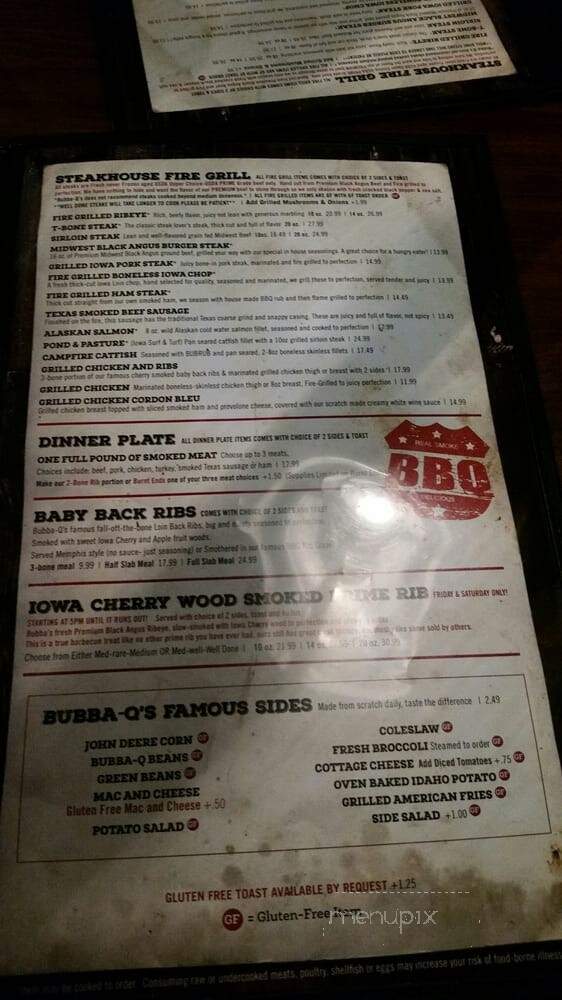 Bubba-Qs - Ottumwa, IA menu_pic