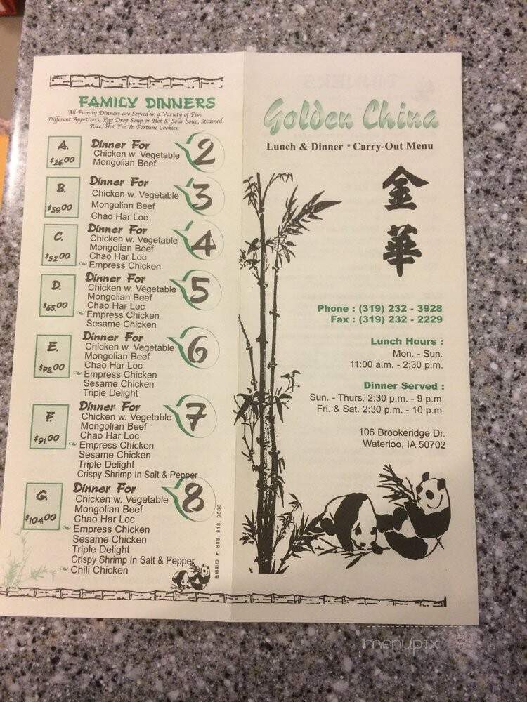 Golden China - Waterloo, IA menu_pic