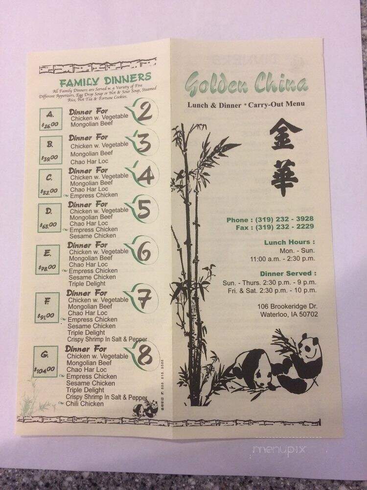 Golden China - Waterloo, IA menu_pic