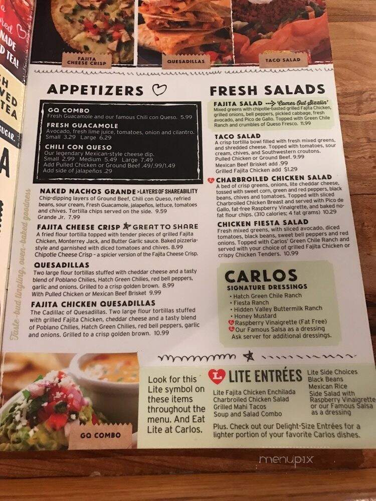 Carlos O'Kelly's Mexican Cafe - Cedar Rapids, IA menu_pic