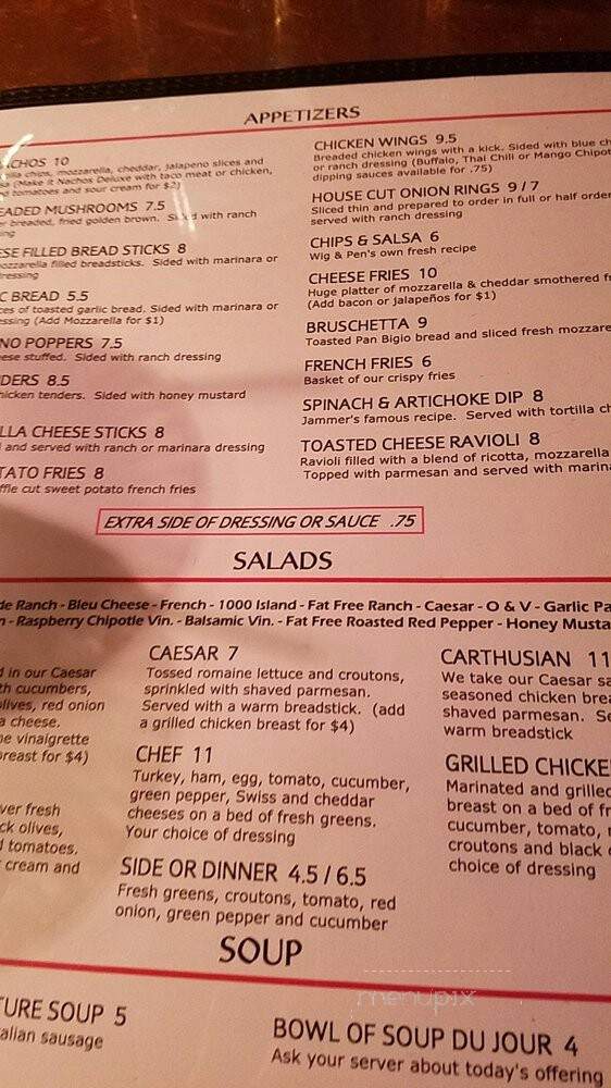 Wig & Pen Pizza Pub - Iowa City, IA menu_pic