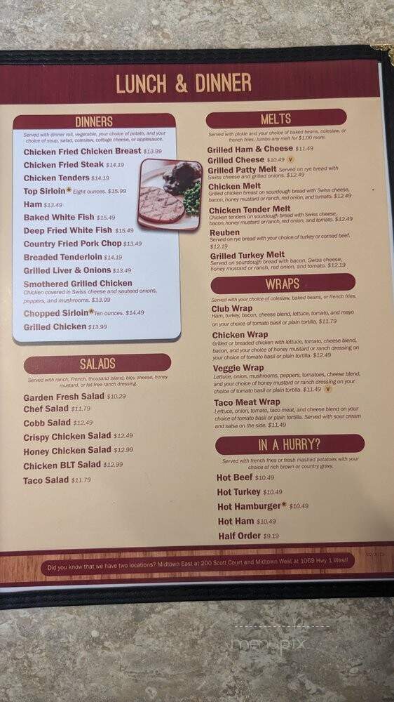 Midtown Family Restaurant - Iowa City, IA menu_pic