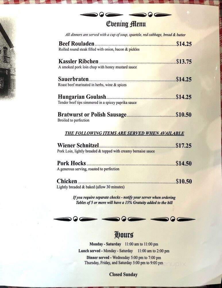 Europa Hans Inc - Dubuque, IA menu_pic