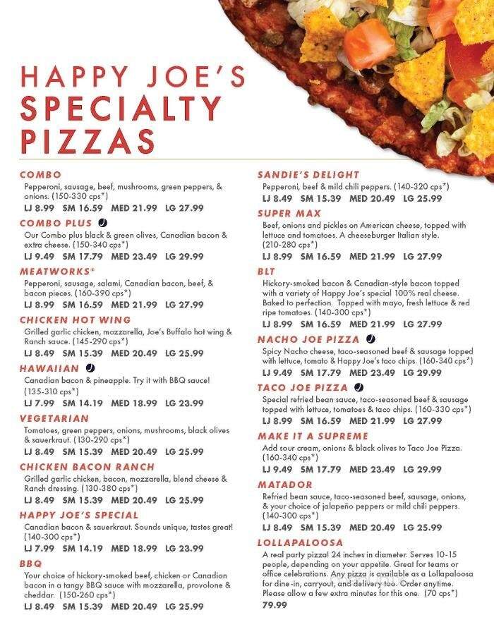Happy Joe's Pizza & Ice Cream - Davenport, IA menu_pic
