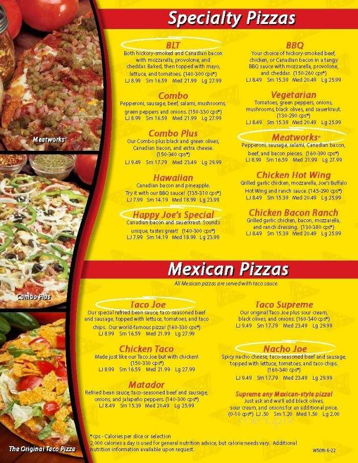 Happy Joe's Pizza & Ice Cream - Davenport, IA menu_pic