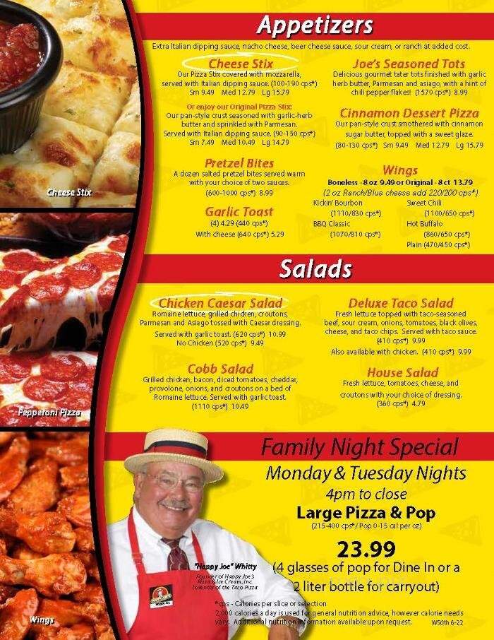 Happy Joe's Pizza & Ice Cream - Davenport, IA menu_pic
