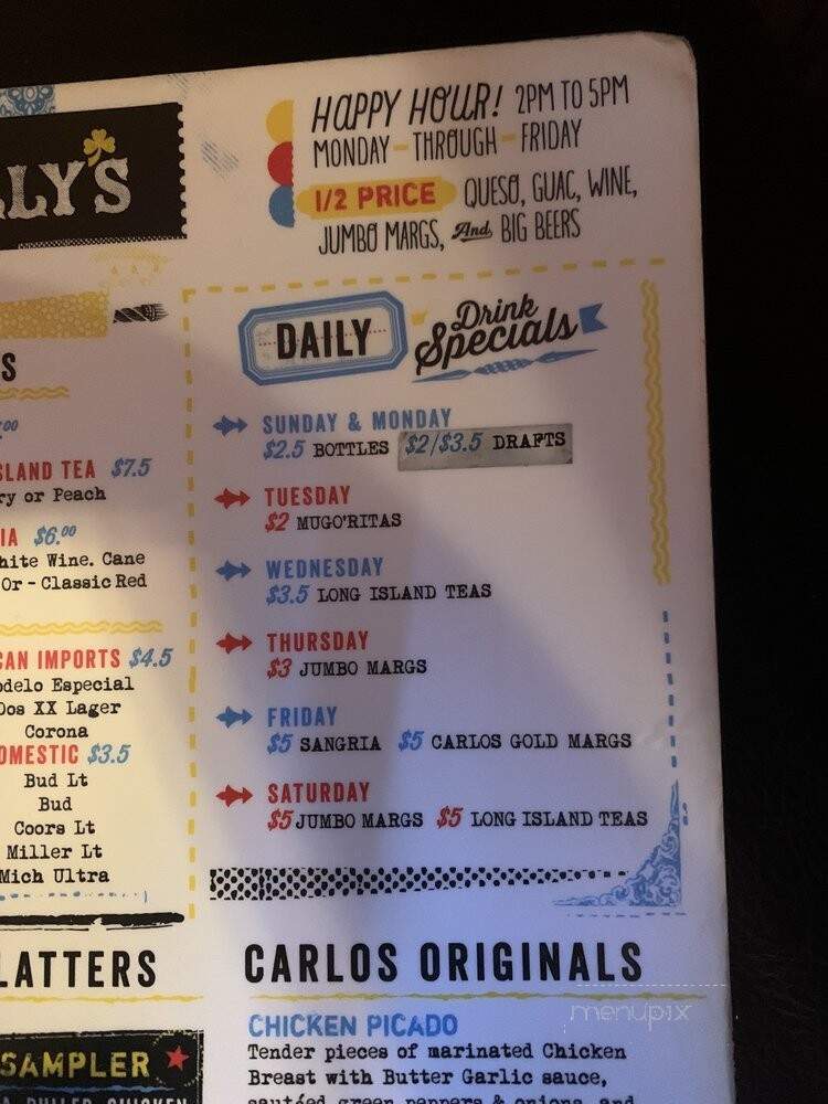 Carlos O'Kelly's Mexican Cafe - Wichita, KS menu_pic