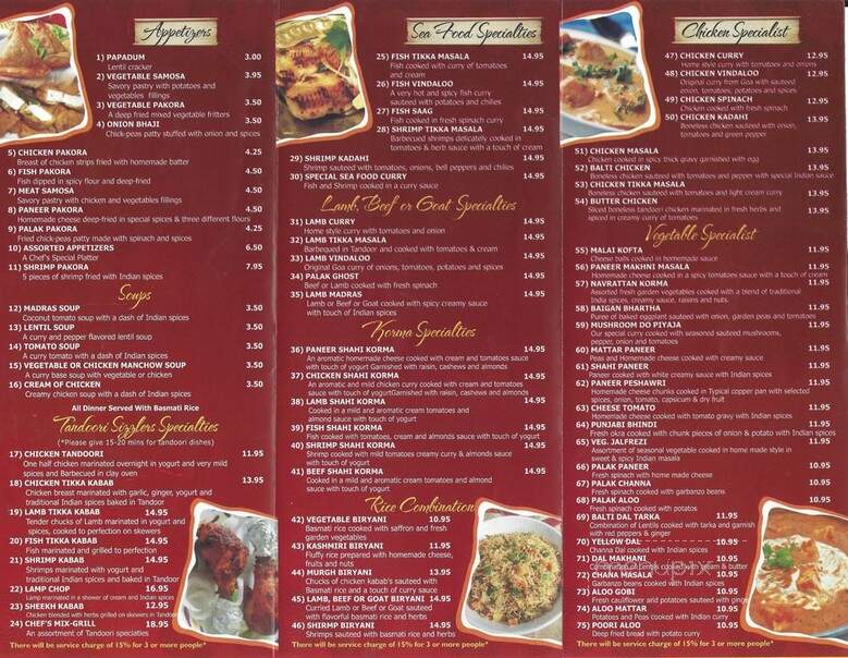 Passage To India - Wichita, KS menu_pic