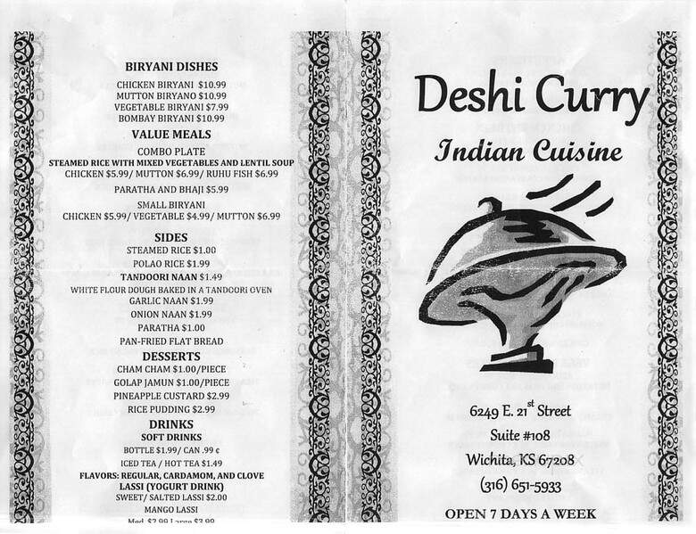 Deshi Curry - Wichita, KS menu_pic