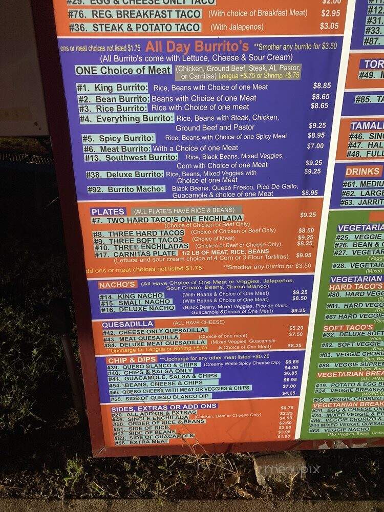 Burrito King - Lawrence, KS menu_pic