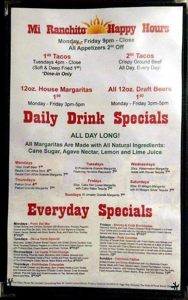 Mi Ranchito - Lenexa, KS menu_pic