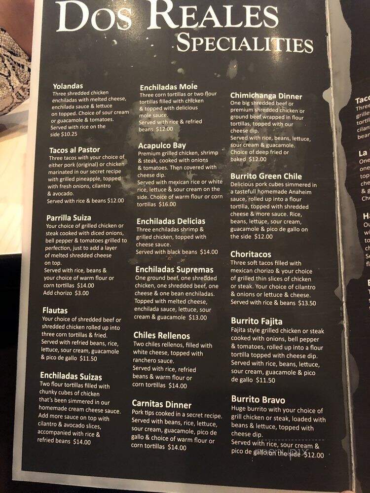 Dos Reales Authentic Mexican - Shawnee Mission, KS menu_pic