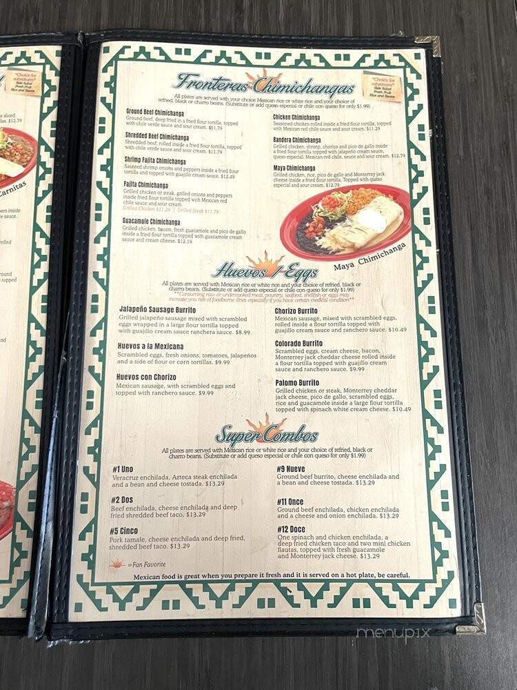 Fronteras Mexican Restaurant - Shawnee Mission, KS menu_pic