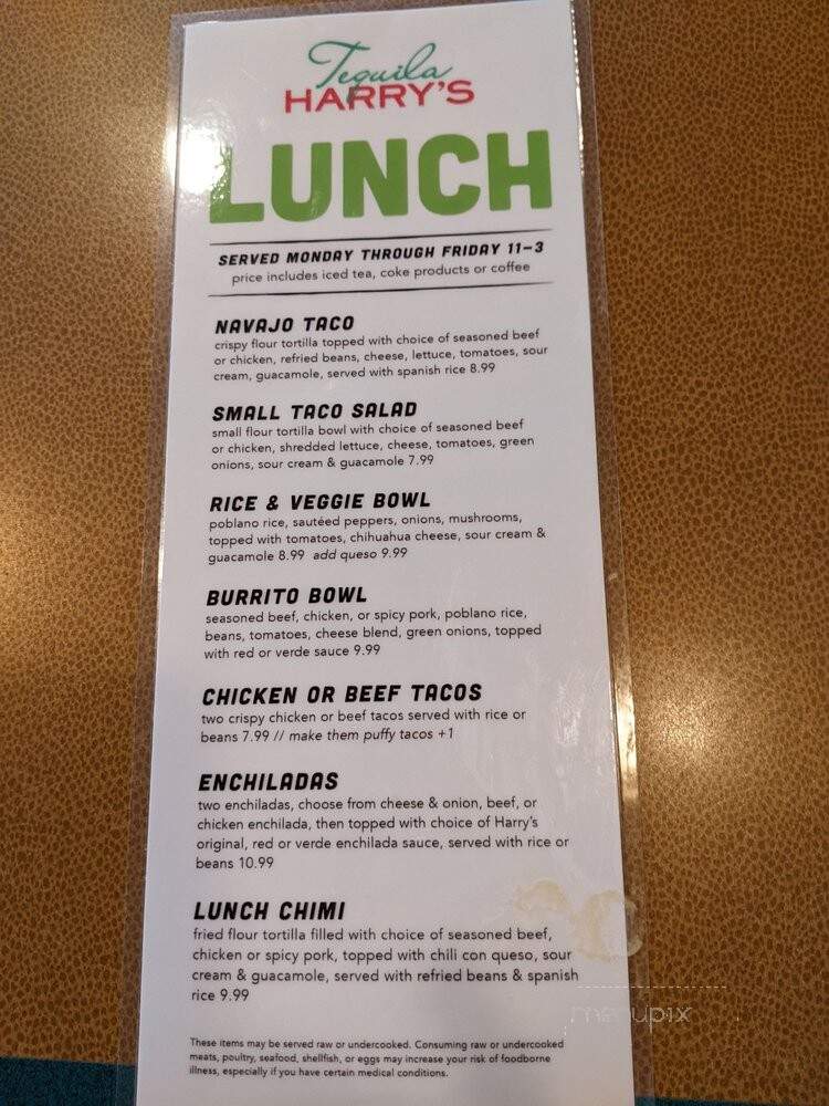 Tequila Harry's - Overland Park, KS menu_pic