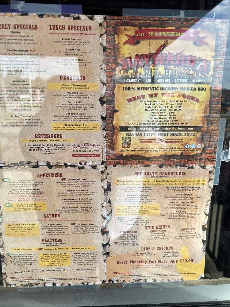 Hayward's Pit Bar-B-Que - Shawnee Mission, KS menu_pic