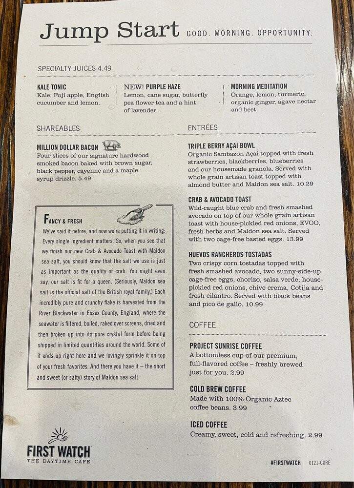 First Watch - Shawnee Mission, KS menu_pic