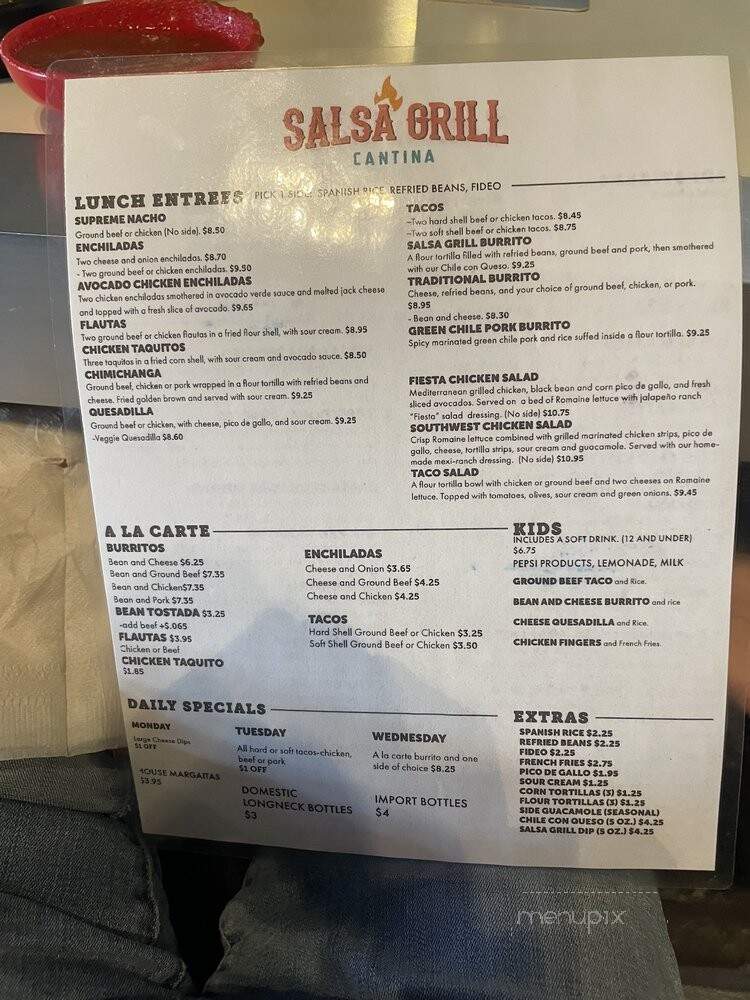 Salsa Grill - Shawnee Mission, KS menu_pic