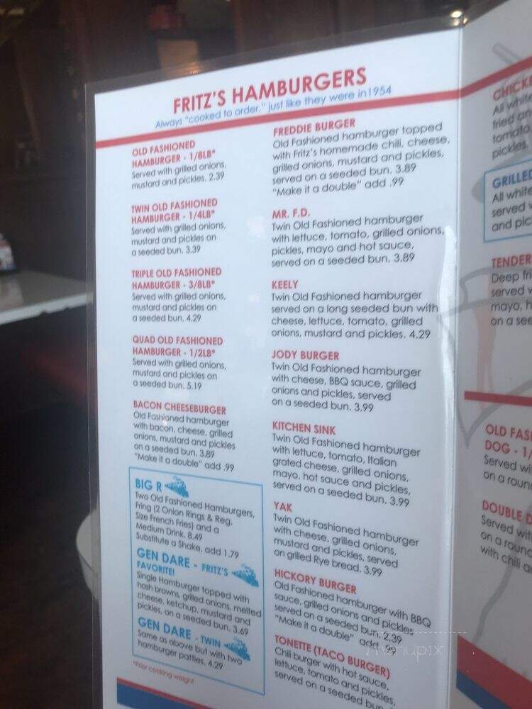 Fritz's Railroad Restaurant - Kansas City, KS menu_pic