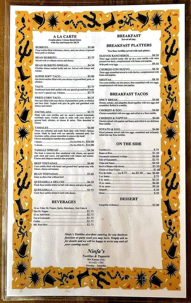 Ninsa's Tortillas & Taqueria - Kansas City, KS menu_pic