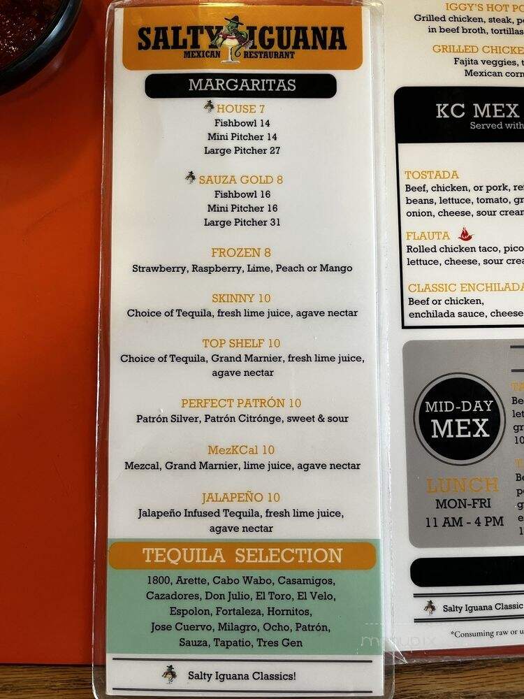 Salty Iguana - Prairie Village, KS menu_pic