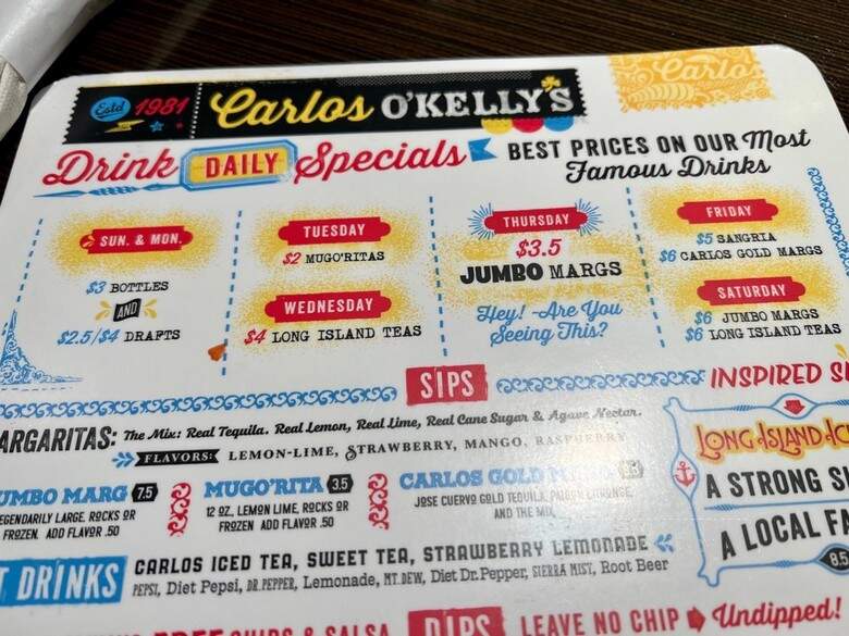 Carlos O'Kelly's Mexican Cafe - Wichita, KS menu_pic