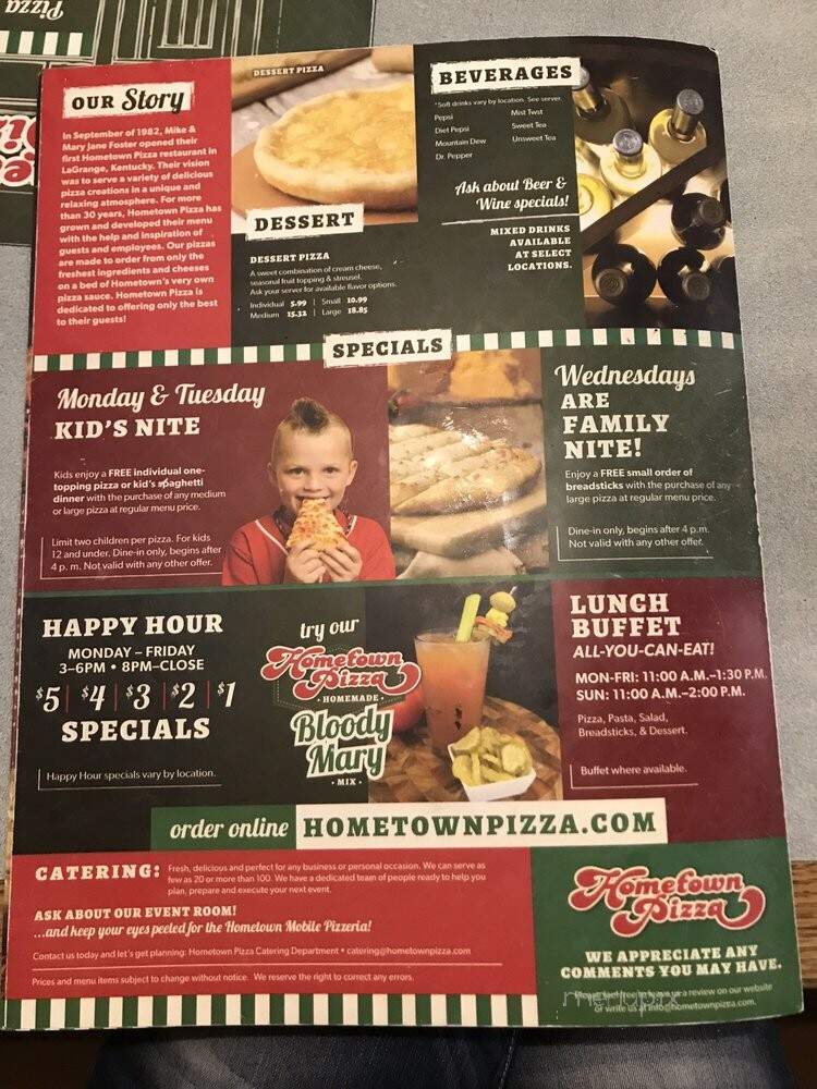 Hometown Pizza - Earlington, KY menu_pic