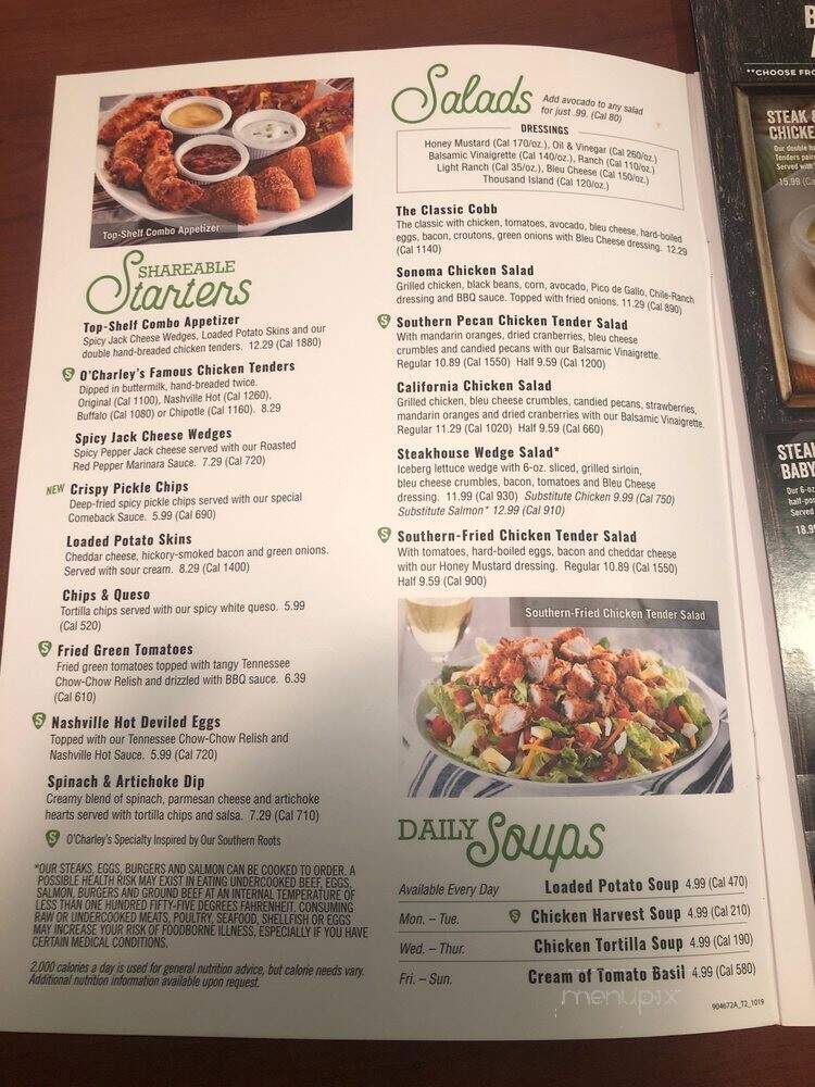 O'Charley's - Owensboro, KY menu_pic
