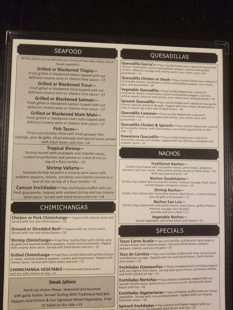 Garcia's Grill - Bowling Green, KY menu_pic
