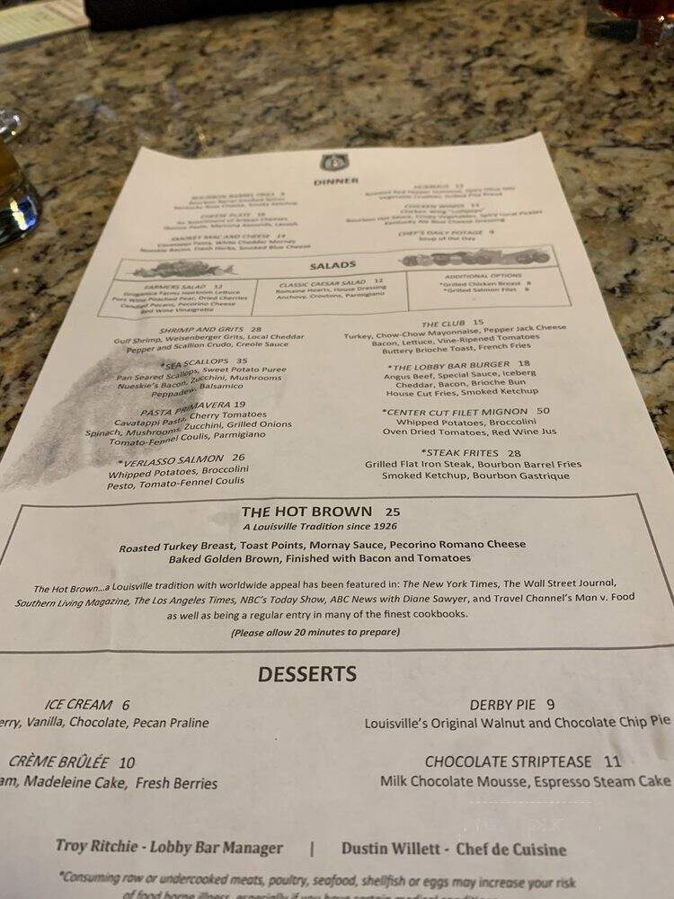 English Grill - Louisville, KY menu_pic