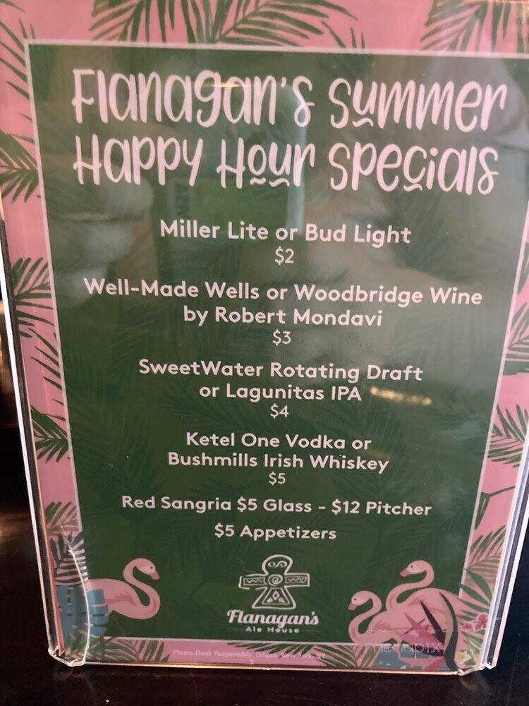 Flanagan's Ale House - Louisville, KY menu_pic
