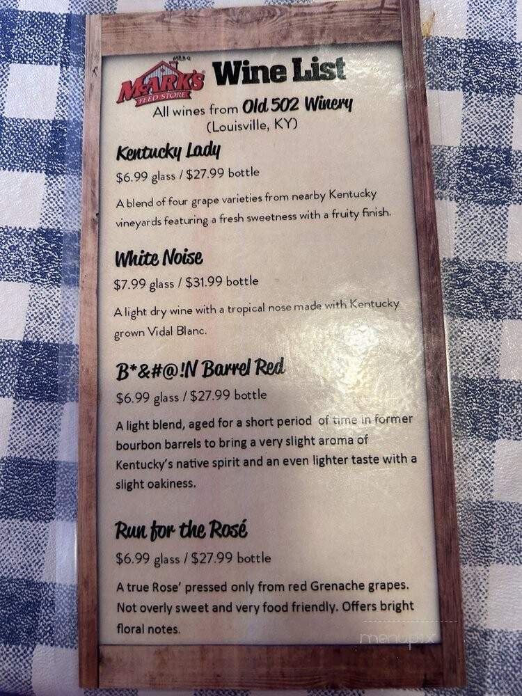 Mark's Feed Store - Louisville, KY menu_pic
