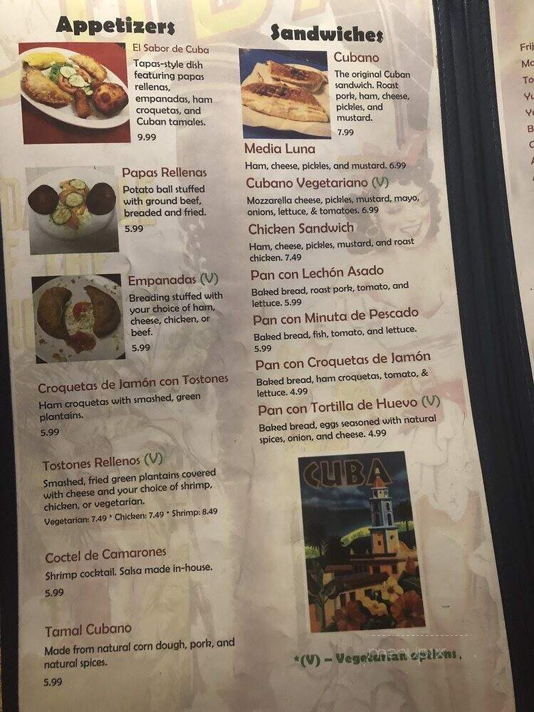 El Sabor Cubano - Louisville, KY menu_pic