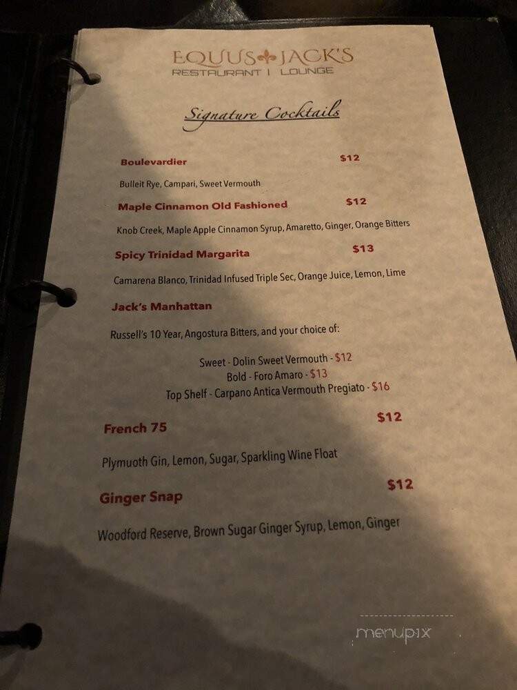 Equus Restaurant Office - Louisville, KY menu_pic