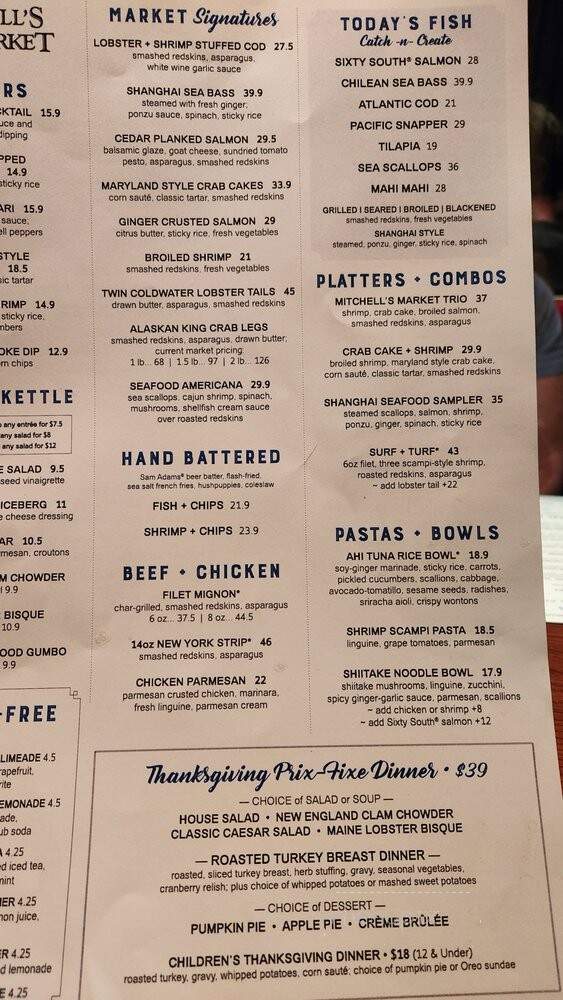 Mitchell's Fish Market - Louisville, KY menu_pic
